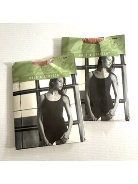 Capezio Stretch & Hold Dance Footed Tights‎ Light Suntan Lot of 2, Adult size S